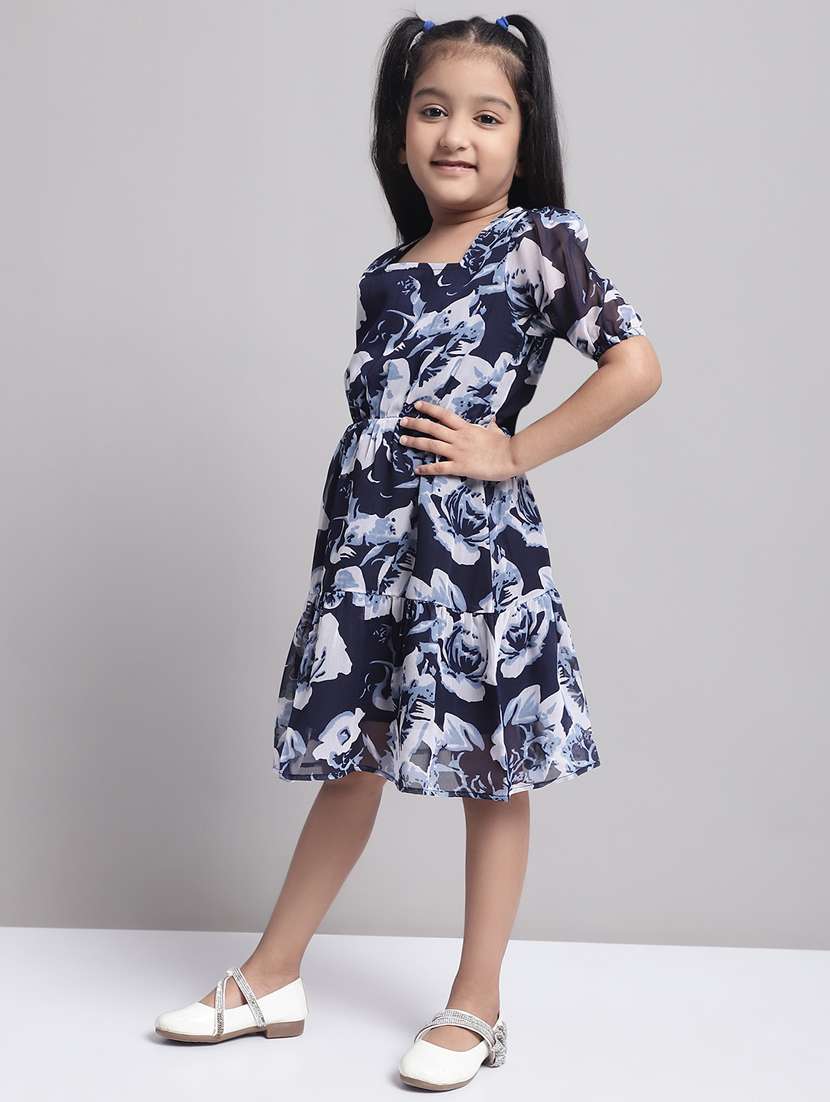 girls square neck short sleeves frock - 20397163 -  Standard Image - 2