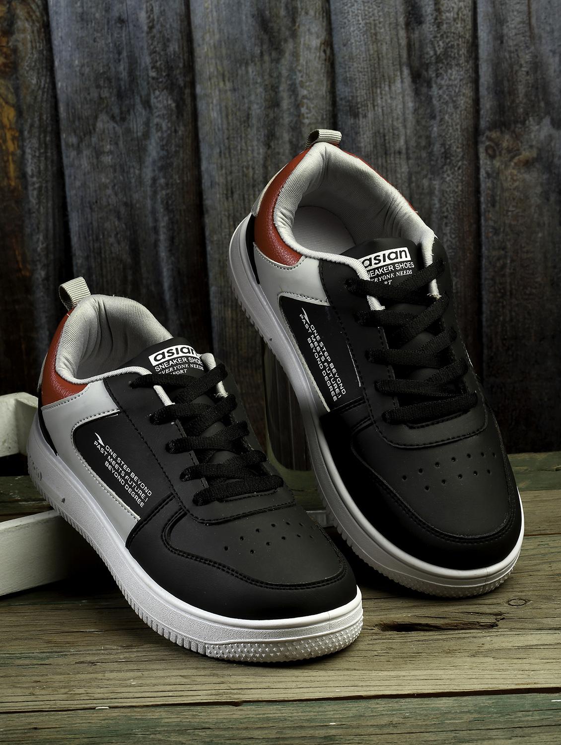 black synthetic lace up sneakers - 20397173 - Zoom Image - 0