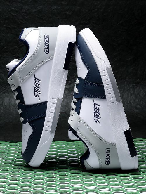 men white lace up sneakers - 20397184 -  Standard Image - 0