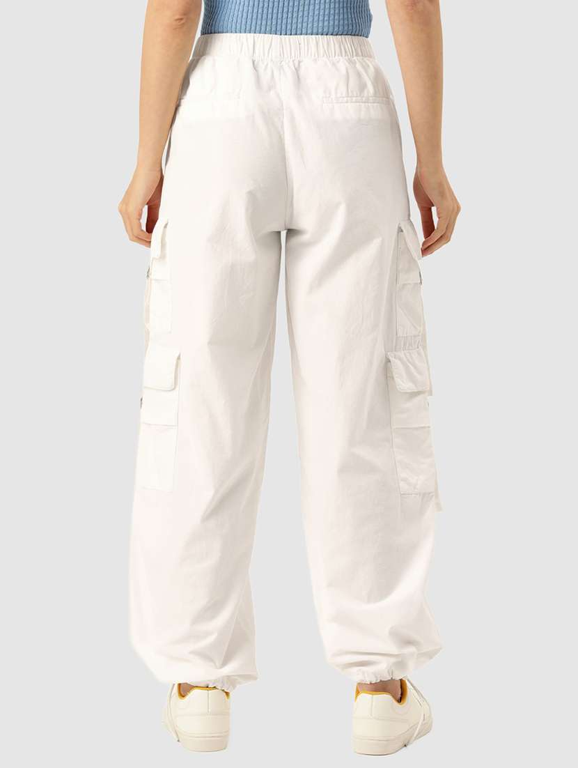 women white solids cargos trousers - 20397220 -  Standard Image - 2