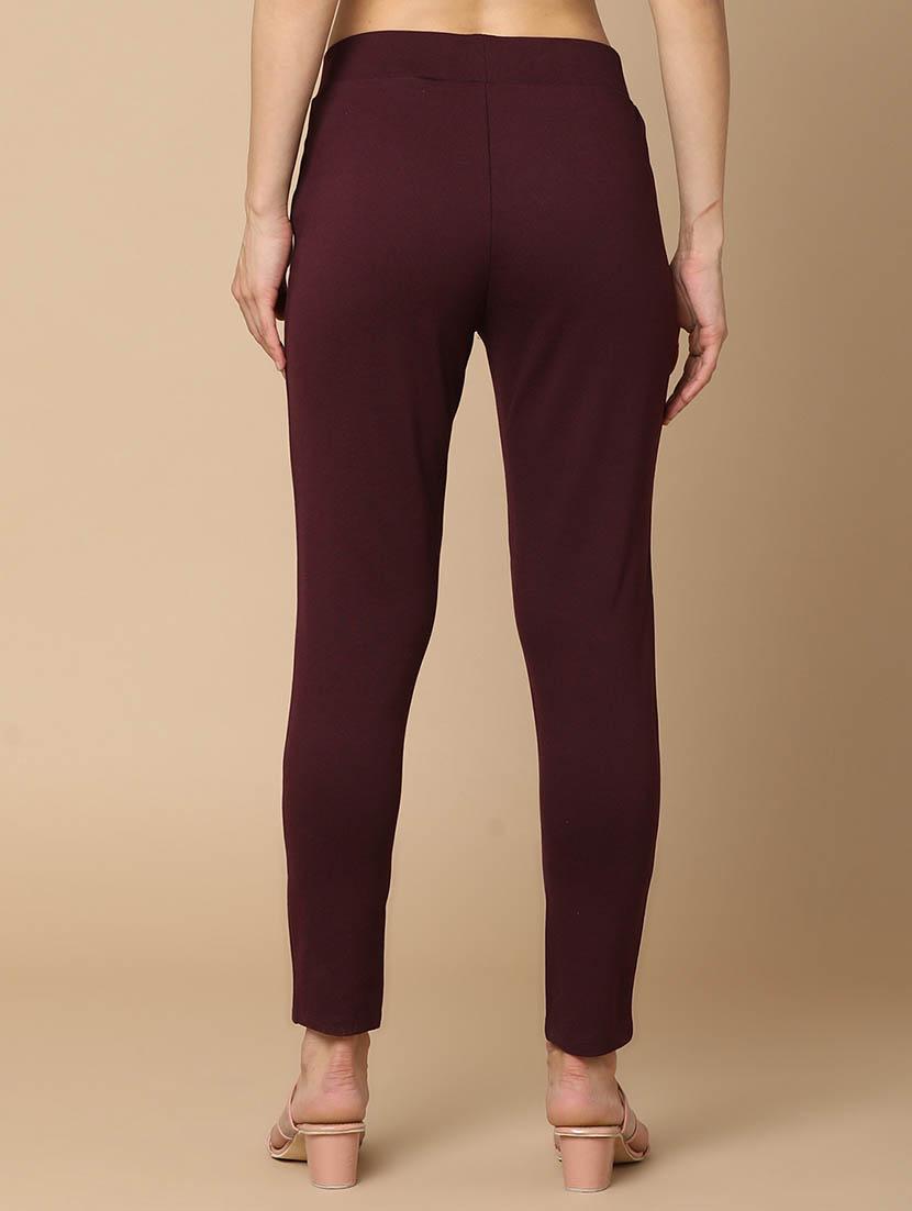 maroon cotton jeggings - 20397375 - Standard Image - 2
