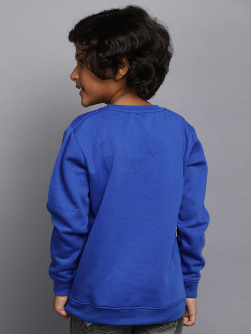 blue cotton chest print sweatshirt - 20400255 - Standard Image - 2