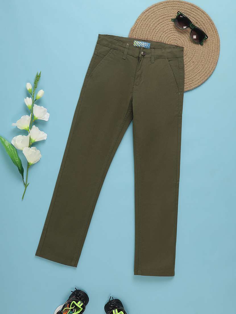 green cotton chinos trouser