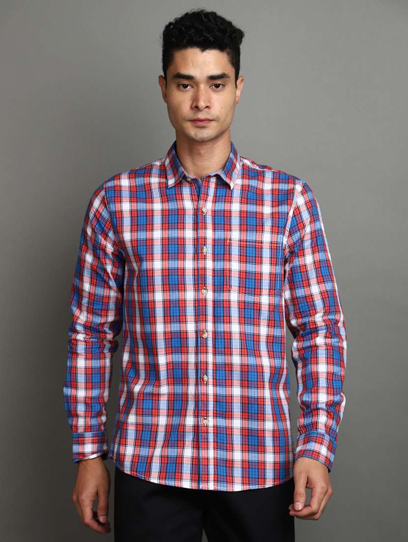 blue cotton casual shirt