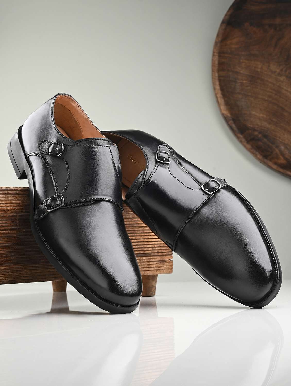 black monkstrap formal shoes - 20404163 - Zoom Image - 0