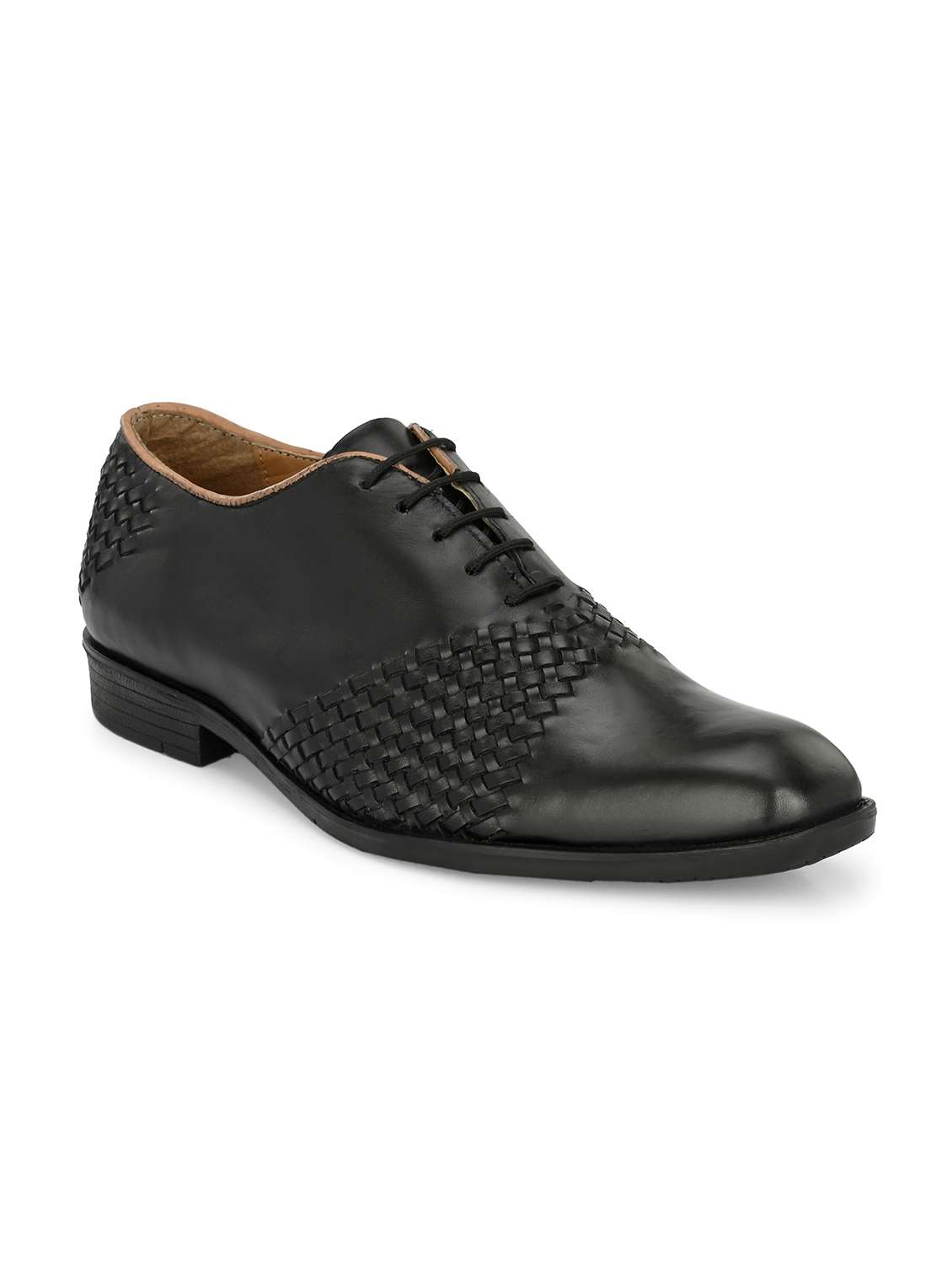 men textured black lace-up oxfords shoes - 20404185 - Standard Image - 2