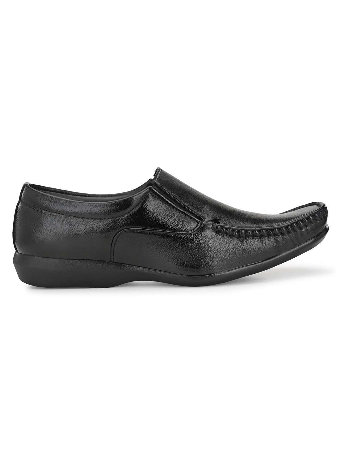 men solid black formal slip on - 20404215 -  Standard Image - 2