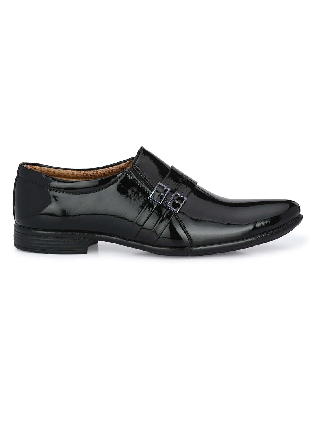 men solid black formal slip on - 20404225 -  Standard Image - 2