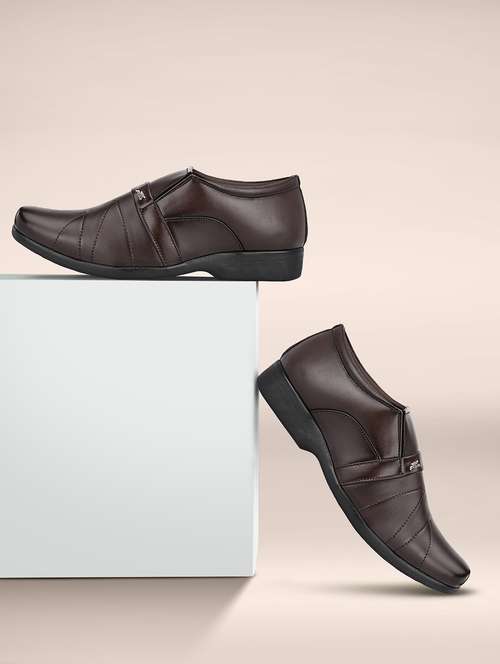 men solid taupe formal slip on - 20404232 -  Standard Image - 0