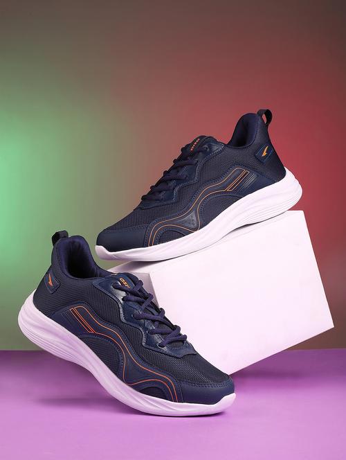 men solid navy blue lace-up sport shoe - 20404450 -  Standard Image - 0