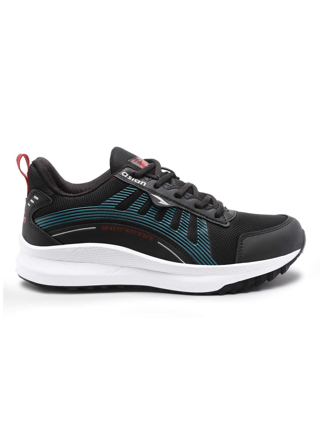 men color block black lace-up sport shoe - 20404458 -  Standard Image - 2