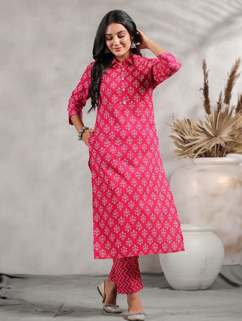 floral kurta pant set with pockets - 20404931 - Zoom Image - 0