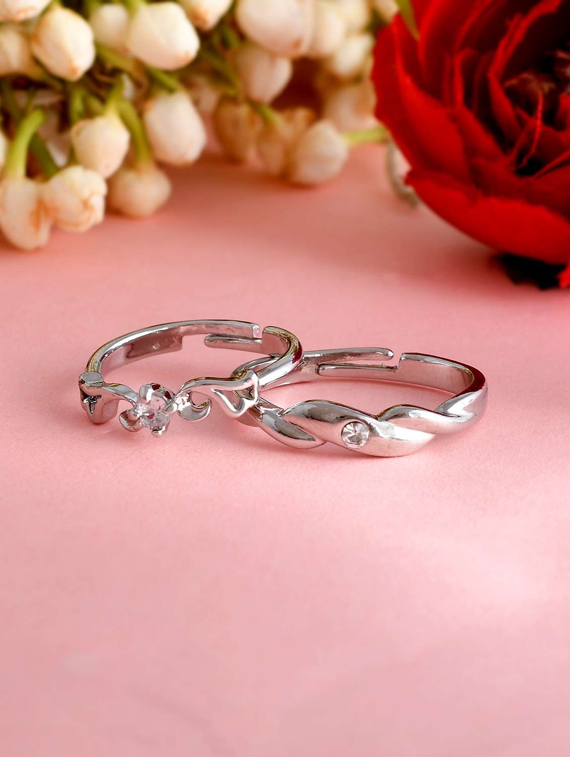 women's stainless steel rings combo