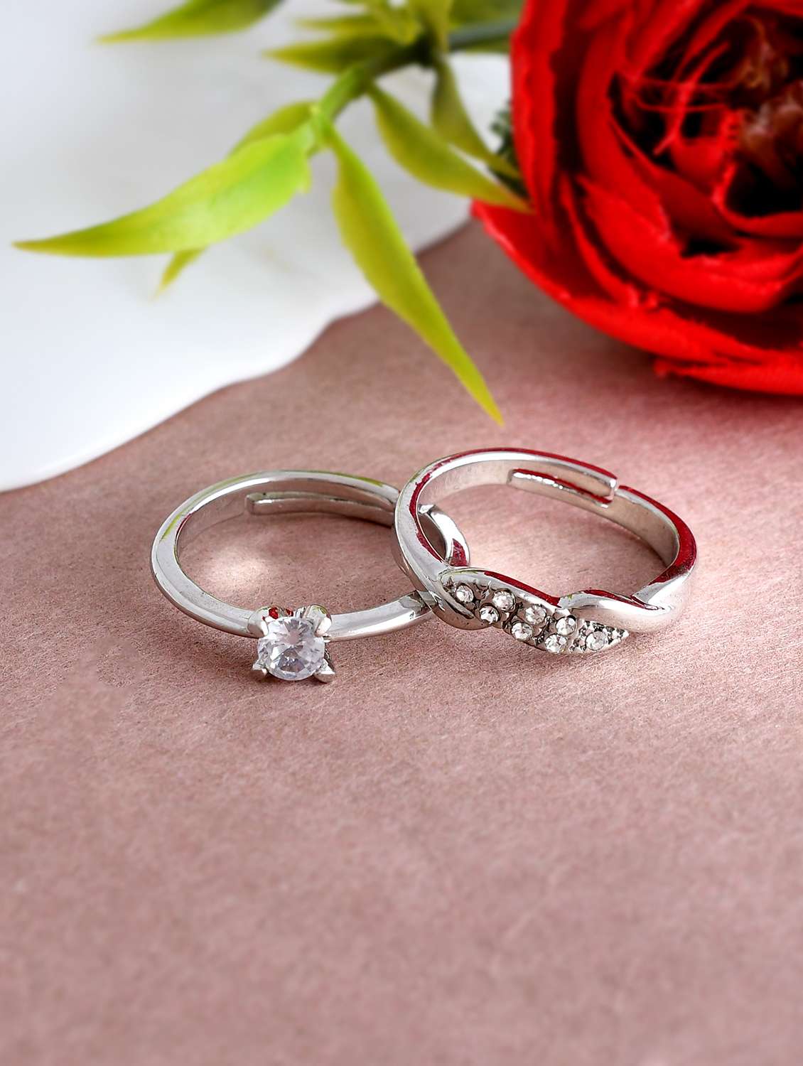 women's stainless steel rings combo