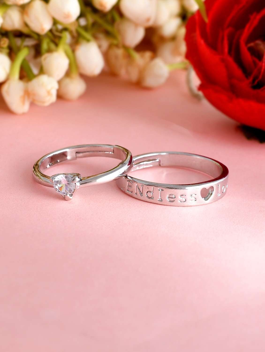 women's stainless steel rings combo