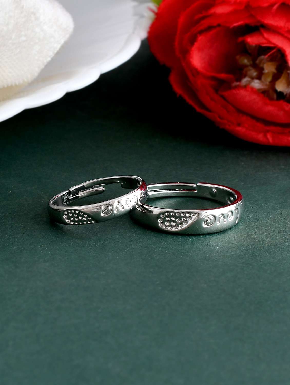 women's stainless steel rings combo