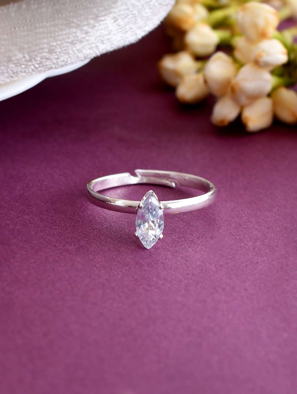 silver stainless steel finger  ring