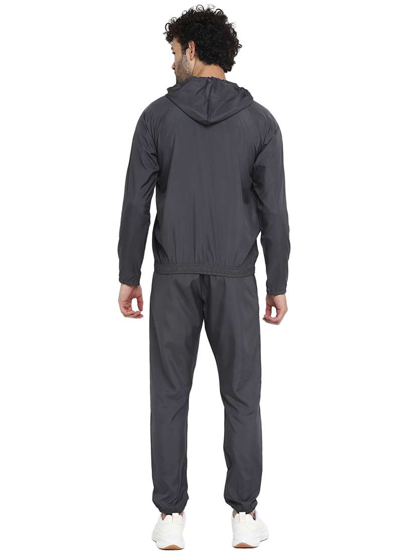 men solid charcoal polyester track pant ankle length track suit - 20405566 -  Standard Image - 2