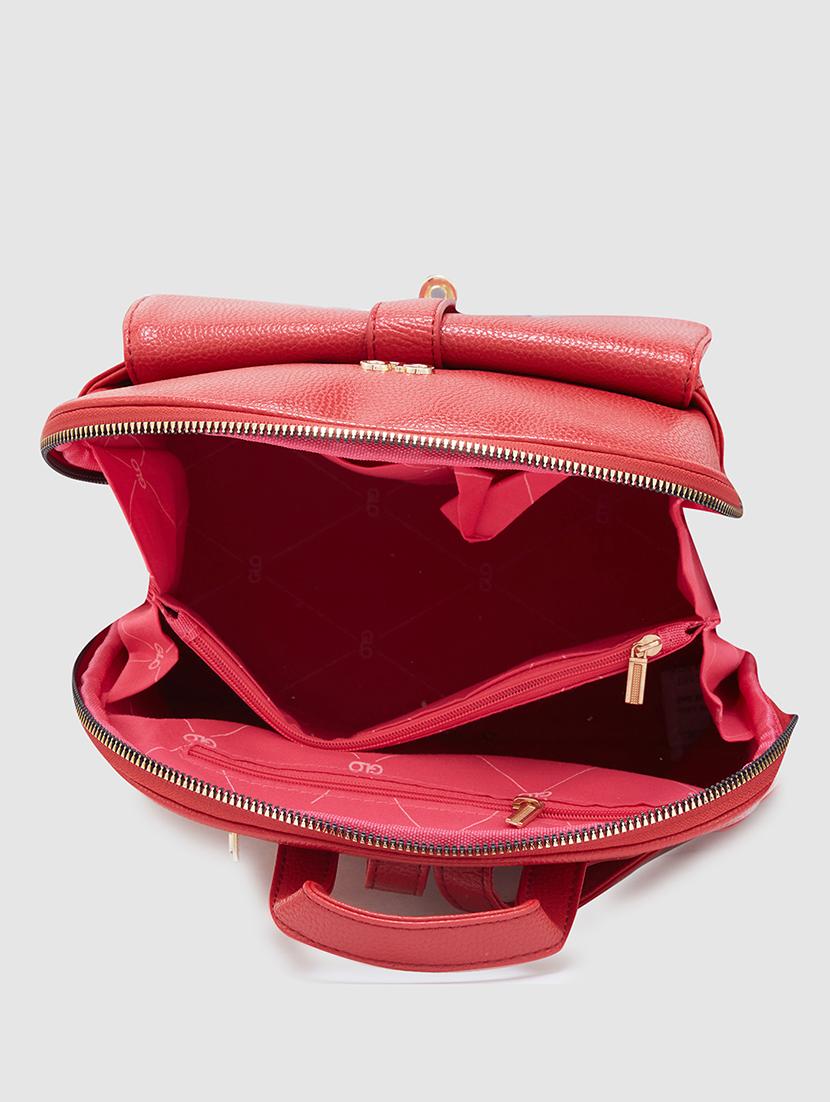 red solid leatherette regular backpack - 20405739 - Standard Image - 2