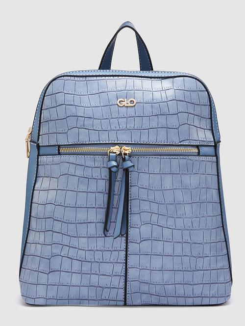 blue texture leatherette regular backpack - 20405742 - Standard Image - 0