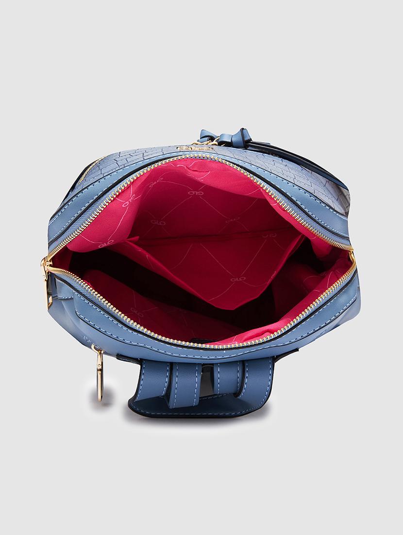 blue texture leatherette regular backpack - 20405742 - Standard Image - 2