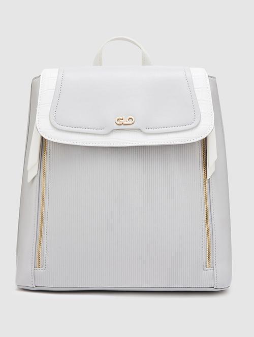 globus women light grey textured animal effect backpack with haul loop - 20405743 -  Standard Image - 0