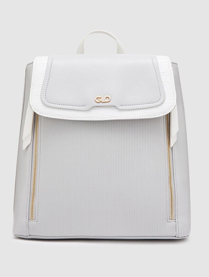 globus women light grey textured animal effect backpack with haul loop - 20405743 -  Zoom Image - 0