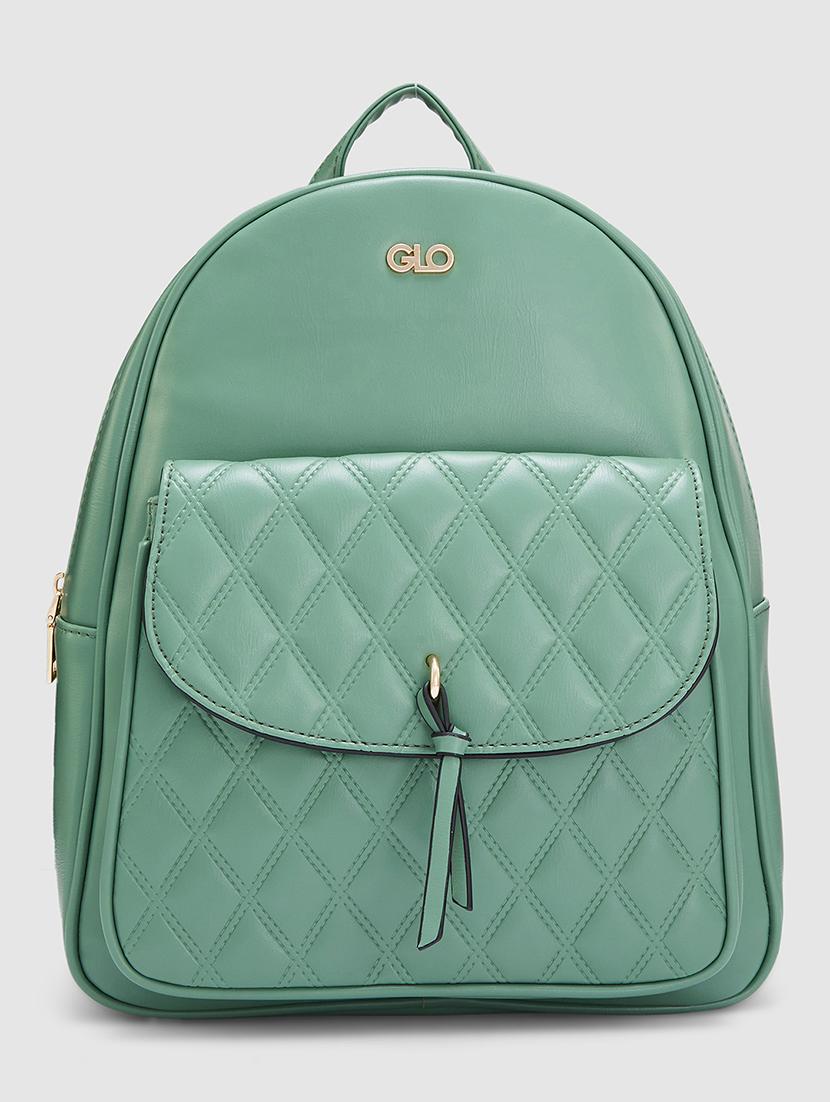 green textured leatherette regular backpack - 20405745 - Zoom Image - 0