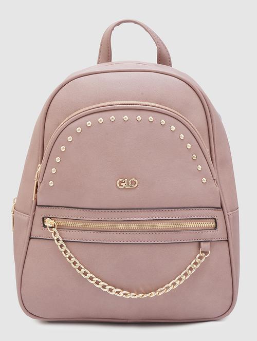 women solid leatherette regular backpack - 20405746 -  Standard Image - 0