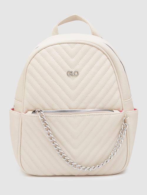 globus women ivory textured smart casual backpack - 20405748 -  Standard Image - 0