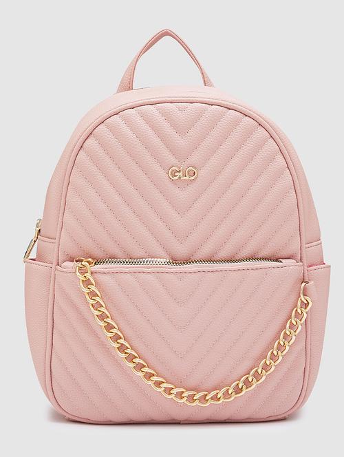 pink leatherette (pu) regular backpack - 20405749 - Standard Image - 0