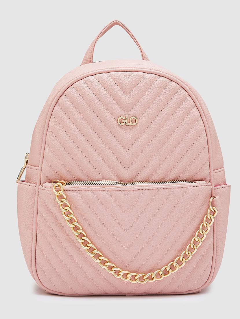 pink leatherette (pu) regular backpack - 20405749 - Zoom Image - 0