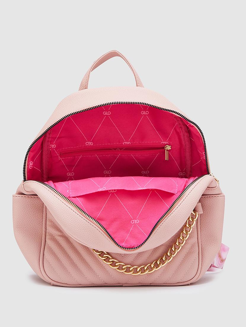 pink leatherette (pu) regular backpack - 20405749 - Standard Image - 2