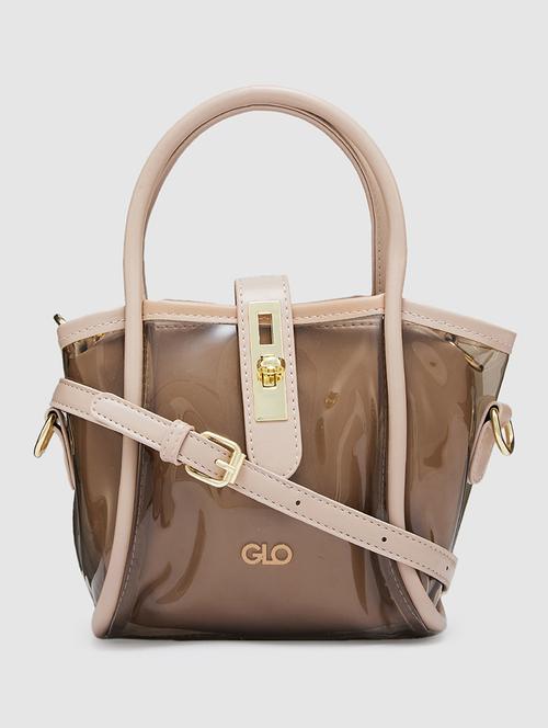 women solid leatherette handbag - 20405797 - Standard Image - 0