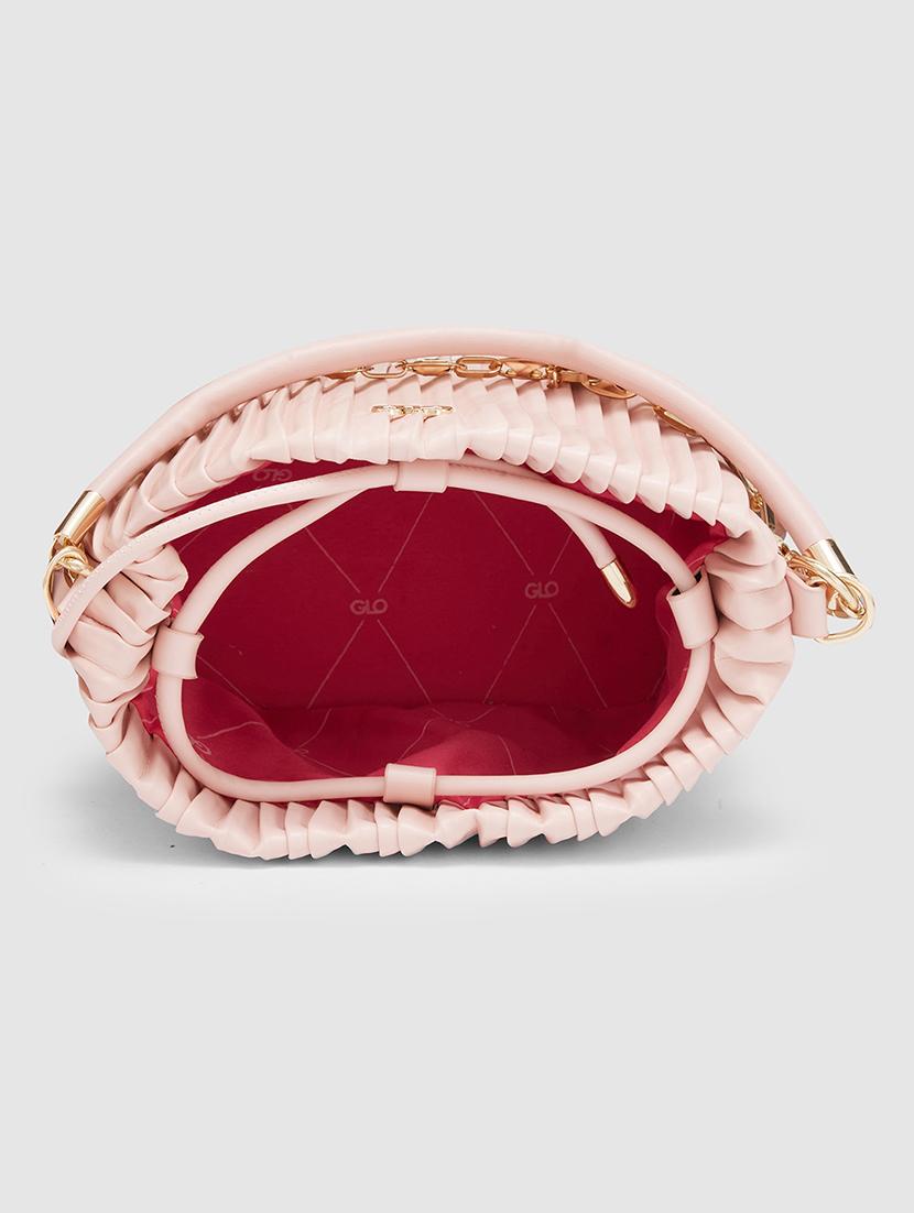 women peach leatherette handbag - 20405798 - Standard Image - 2