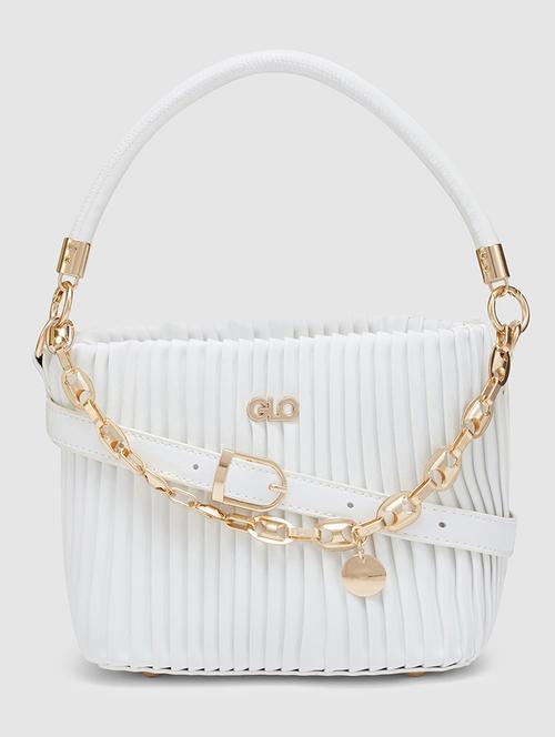 white leatherette regular handbag - 20405799 -  Standard Image - 0