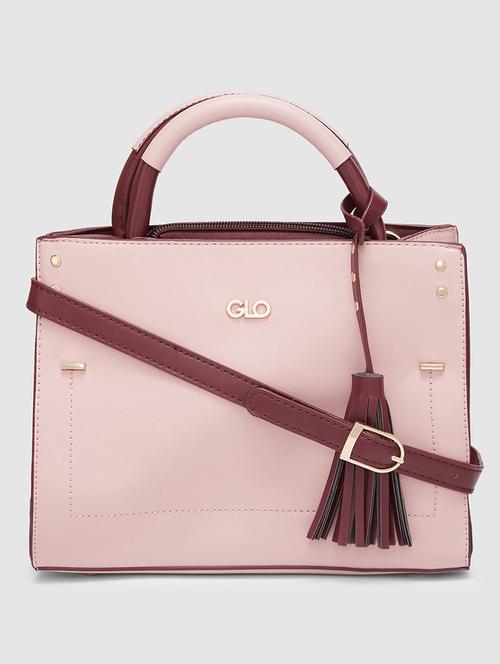 women pink leatherette pu regular handbag - 20405800 - Standard Image - 0