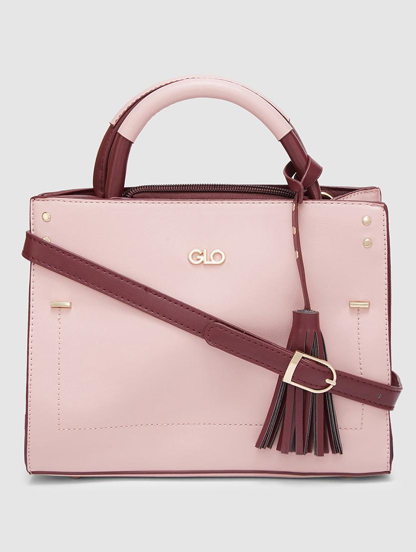 women pink leatherette pu regular handbag - 20405800 - Zoom Image - 0