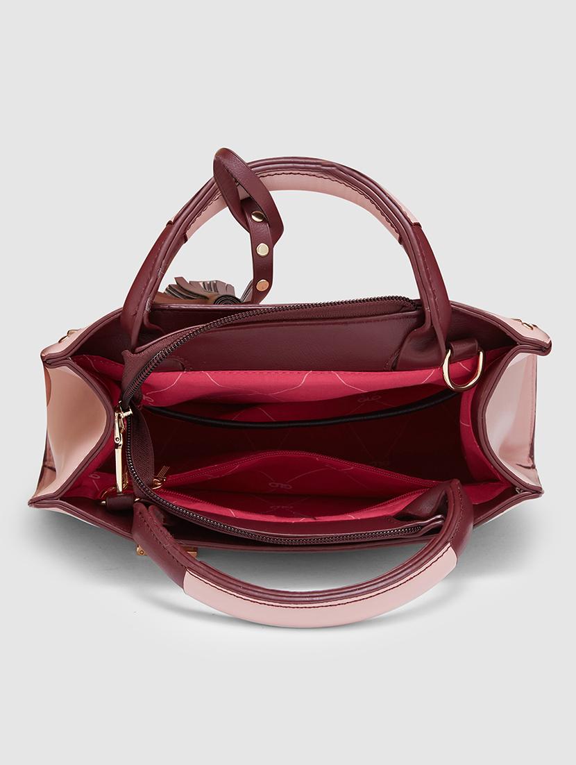 women pink leatherette pu regular handbag - 20405800 - Standard Image - 2