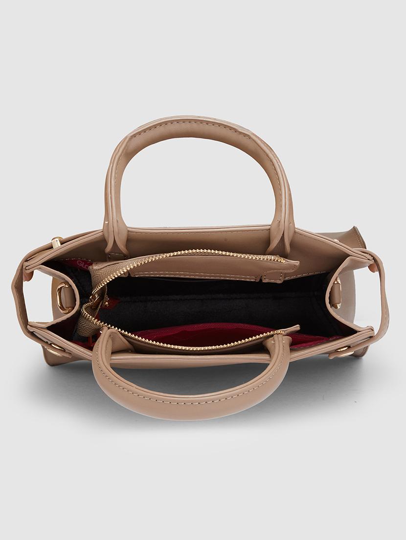 women solid leatherette handbag - 20405803 - Standard Image - 2