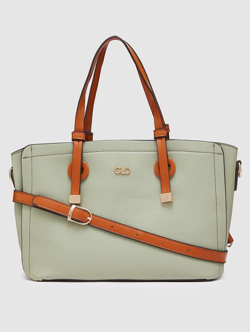 women solid leatherette handbag - 20405804 - Standard Image - 0