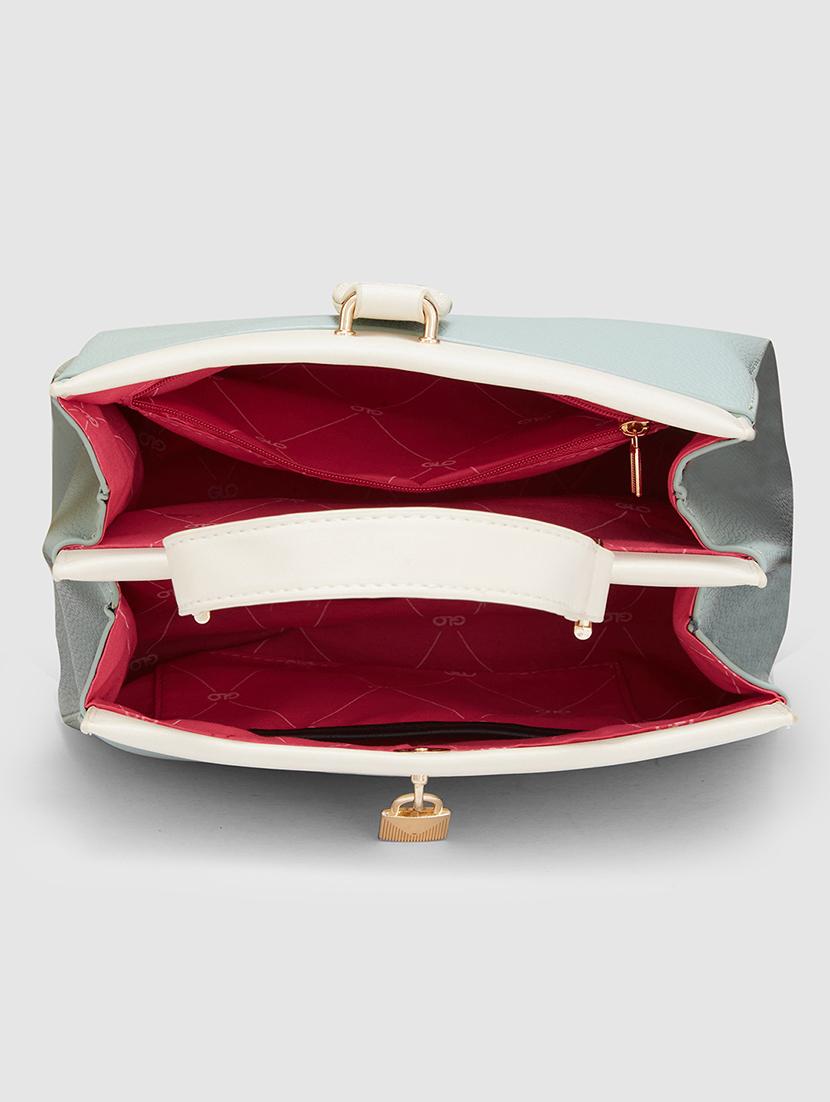 women solid leatherette handbag - 20405808 - Standard Image - 2