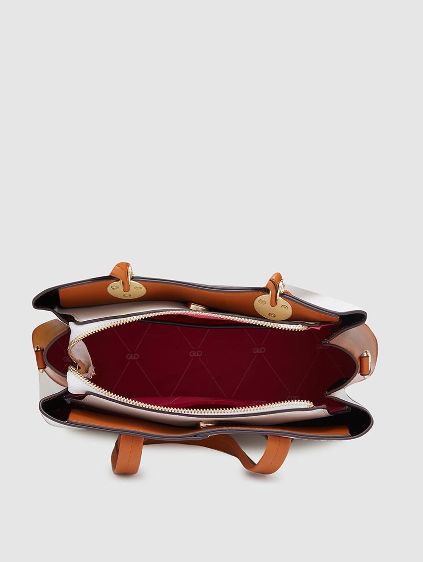 women solid leatherette handbag - 20405810 - Standard Image - 2