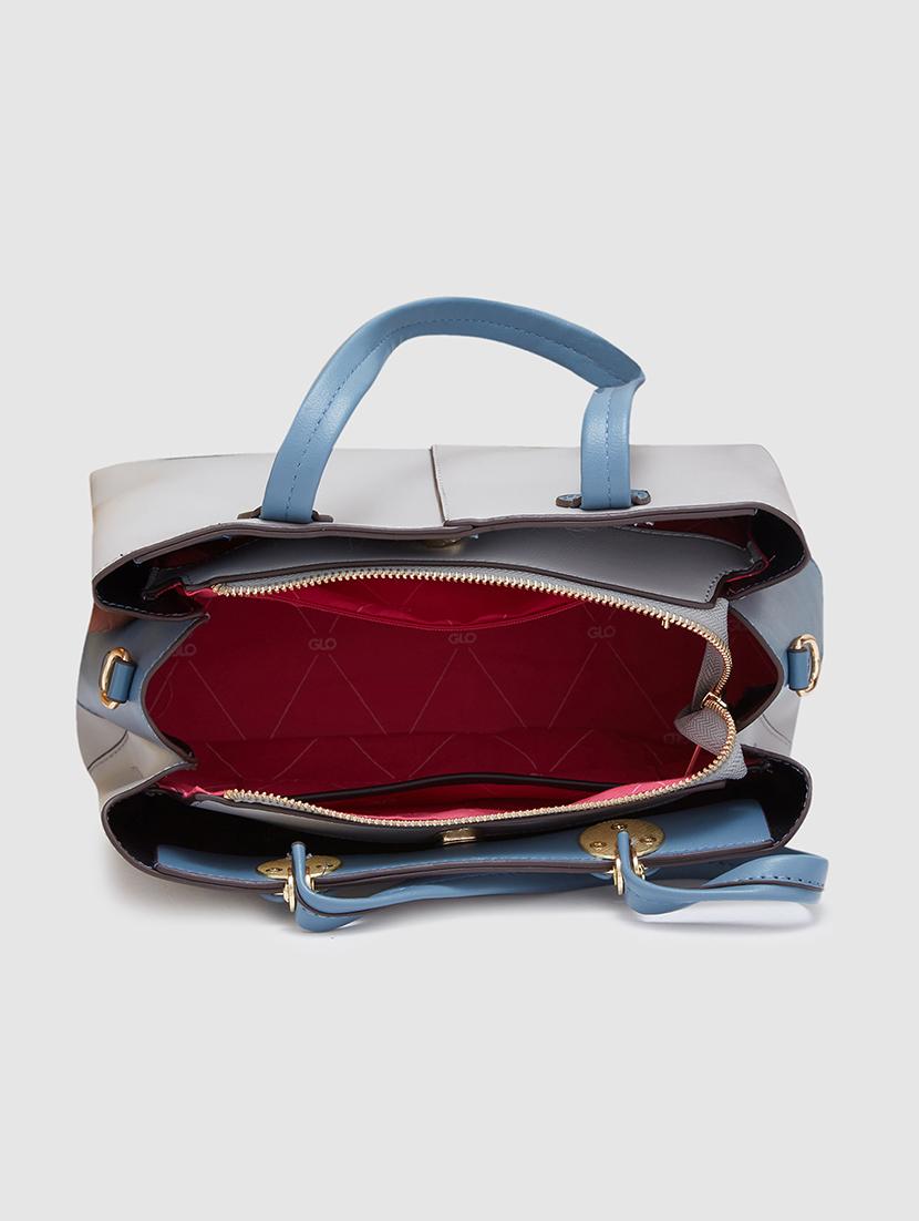 women solid leatherette handbag - 20405811 - Standard Image - 2