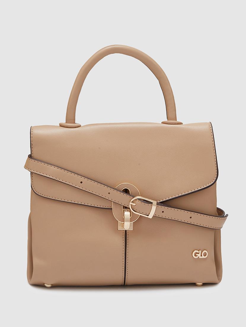 women solid leatherette handbag - 20405815 -  Zoom Image - 0