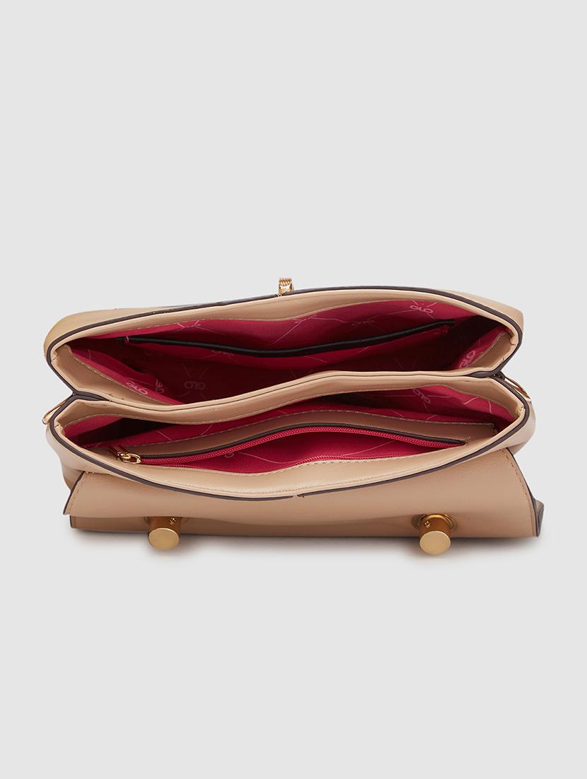 women solid leatherette handbag - 20405815 - Standard Image - 2