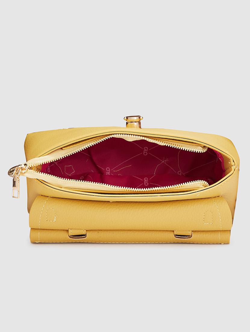 yellow leatherette (pu) handbag - 20405818 - Standard Image - 2