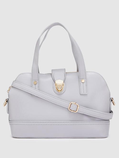 grey leatherette (pu) handbag - 20405820 -  Standard Image - 0