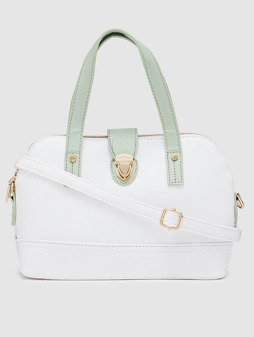 white leatherette (pu) regular handbag - 20405821 - Standard Image - 0
