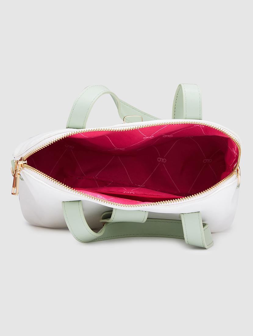 white leatherette (pu) regular handbag - 20405821 - Standard Image - 2